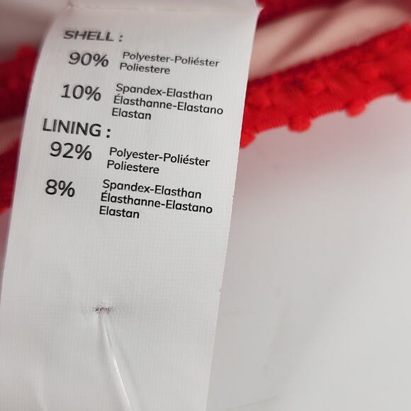 Cupshe Red Plunging Bikini Triangle Top Size Medium Padded Swimwear Sexy Luxe - Picture 7 of 9